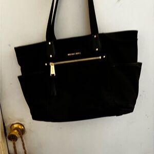 Michael Kors Black Tote with Gold Accents
